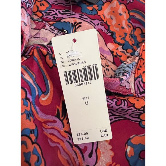 NEW Maeve Anthropologie Women's Darla Printed Button Down Blouse Size 0 - Picture 5 of 11